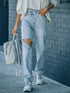 'Jemma' Asymmetric Distressed Jeans - Celes Fashion